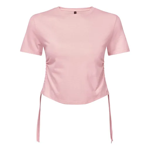 TriDri® Dámský řasený crop top - Světle růžová | L