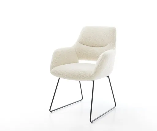 Jídelní židle Yago-Flex s područkami plyšový manšestr béžová