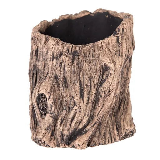 Betonový květináč Dekor kůra, hnědá, 12 x 13,5 cm, pr. 12 cm