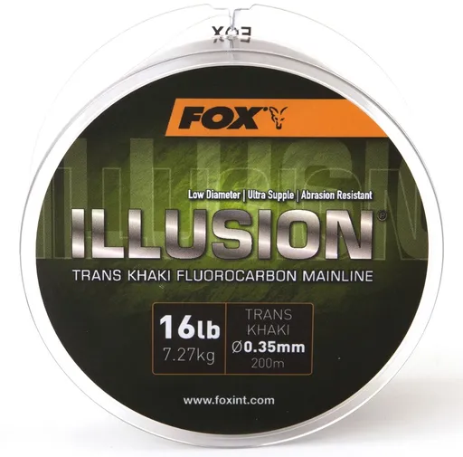 Fox Fluorocarbon Illusion Mainline Trans Khaki 200m - 0.35mm 16lb/7.27kg,Fox Fluorocarbon Illusion Mainline Trans Khaki 200m - 0.35mm 16lb/7.27kg