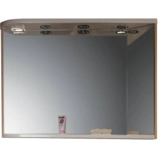 RAVAK Praktik Zrcadlo s poličkou, integrovanými světly a zásuvkou M 780, 780 x 160 x 680 mm, zrcadlo pravé, bříza/bílá X000000161