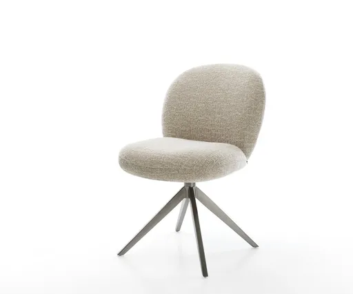 Jídelní židle Nube-Flex látka Měkký béžová křížová podnož