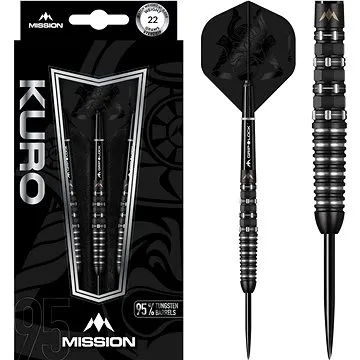 Šipky Mission steel Kuro M3 22g, black, 95% wolfram (17997)