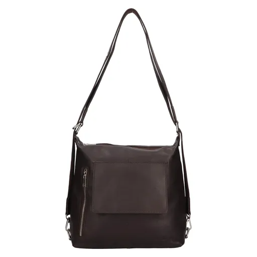 Dámská kožená kabelka/batoh SendiDesign Jena – tmavě hnedá