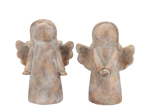 2ks zlatá antik cementová dekorace anděl Angel Gold - 13*9*17 cm daan kromhout