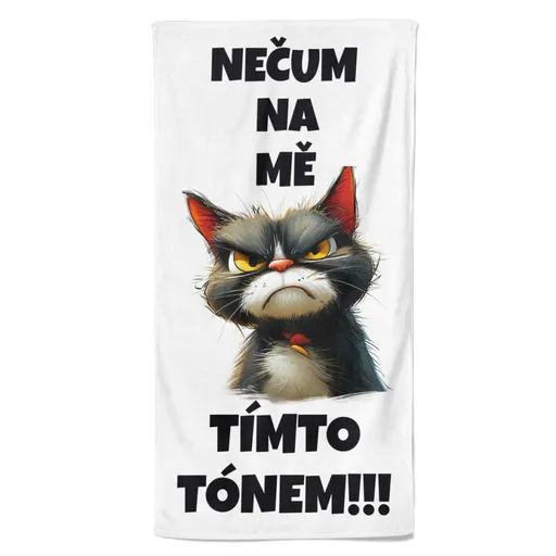 Osuška Nečum na mě – kočka (Velikost osušky: 100x170cm)