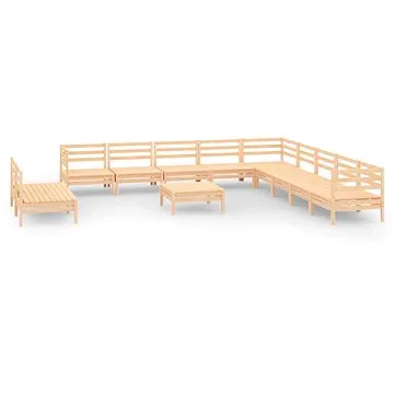 12dílná zahradní sedací souprava masivní borovice, 3083149 (3083149)