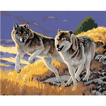 Zuty - Malování podle čísel - BĚŽÍCÍ VLK (AL AGNEW), 80x100 cm, vypnuté plátno na rám (HRAmmb05483nad)