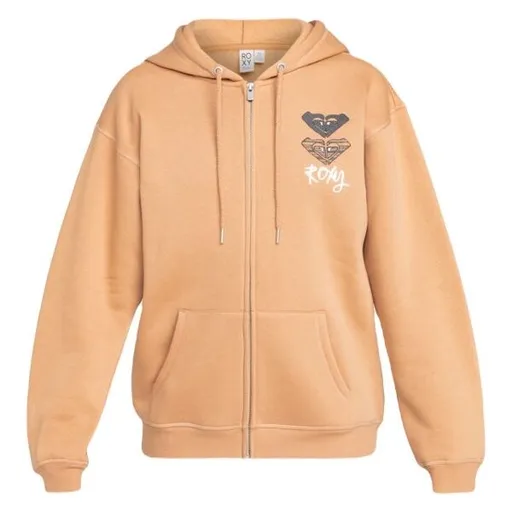 Roxy SURF STOKED ZIPPED BRUSHED Dámská mikina, oranžová, velikost