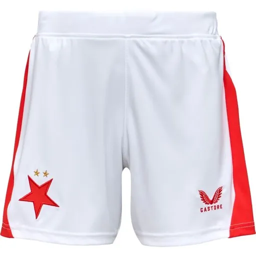 CASTORE SLAVIA PRAGUE HOME SHORT JR Dětské fotbalové šortky, bílá, velikost