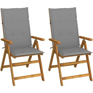 Zahradní polohovací židle s poduškami 2 ks masivní akácie, 3064060 (3064060)