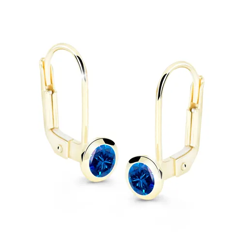 Cutie Diamonds Půvabné visací náušnice ze žlutého zlata se safíry DZ8003-55-SF-X-1