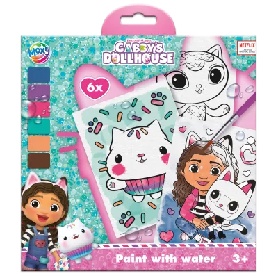 Malování s vodovkami Gábinčin kouzelný domeček 6 obrázků + štětec