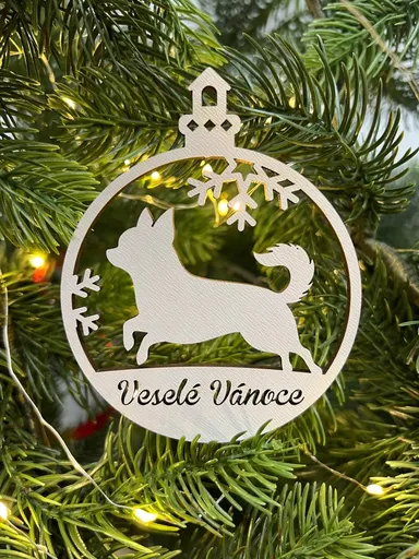 Vsepropejska Vánoční baňka s čivavou – ozdoba na stromeček Typ: Baňka 1