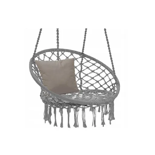 Zahradní závěsné křeslo BOHO, 80 x 60 x 120 cm, šedá