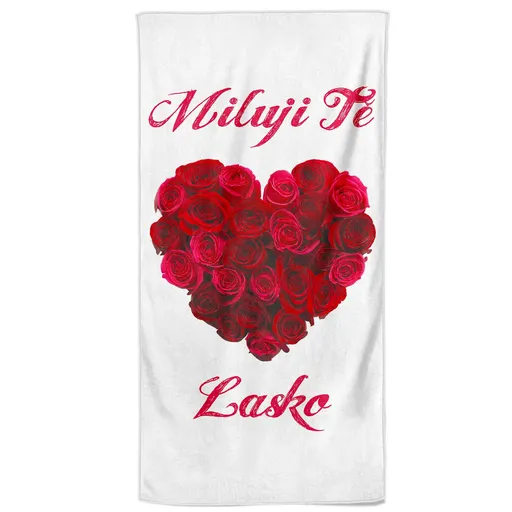 Osuška Srdce z růží (Velikost osušky: 100x170cm)