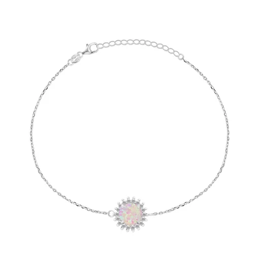 Brilio Silver Půvabný náramek se syntetickým opálem BRC37WP