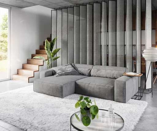 Rohová pohovka Sirpio XL 270x175 cm mikrovlákno taupe