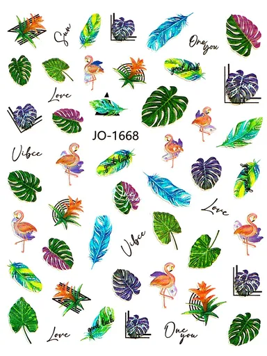 Samolepky na nehty - Laser Leaf JO-1668