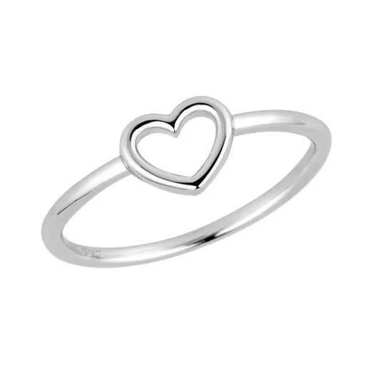 Evolution Group - Pavona Něžný stříbrný prsten se srdíčkem 65017 58 mm