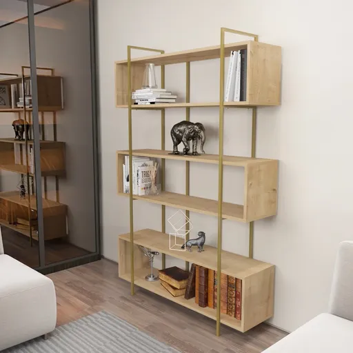 Knihovna Bruti - Oak, Gold