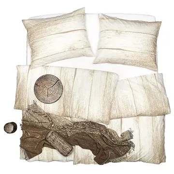 SCANquilt povlečení KLASIK DESIGN wood smetanovobéžová (32471)