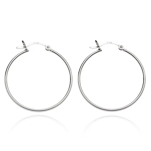 Náušnice ze stříbra 925 - jednoduchý design kruhů, 20 mm