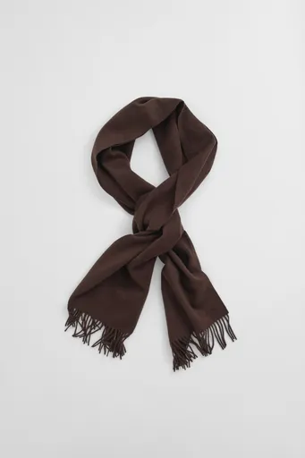 ŠÁLA GANT WOOL WOVEN SCARF DEEP BROWN