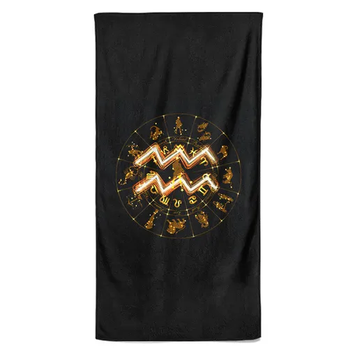 Osuška Symbol Znamení Vodnář (21.1. - 20.2.) (Velikost osušky: 70x140cm)