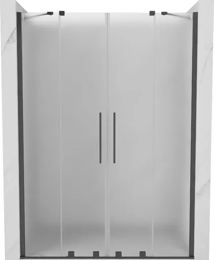 MEXEN/S Velar Duo posuvné sprchové dveře 150, dekor, grafit kartáčovaná 871-150-000-32-66