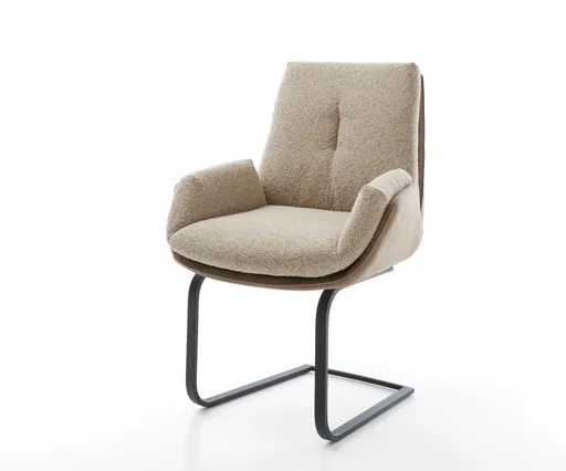 Clea-Flex Jídelní židle béžová konzolová podnož plochá černá