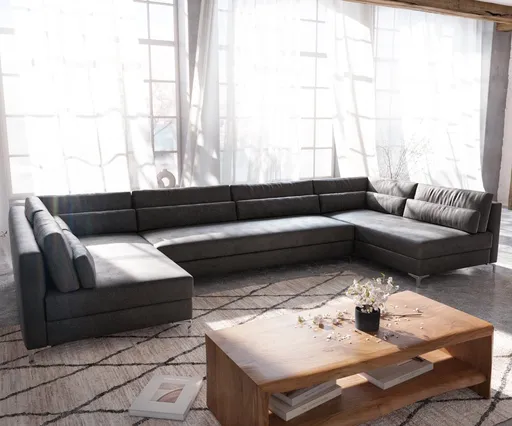 Pohovka ve tvaru "U" Elio XL 400x185 cm imitace kůže vintage