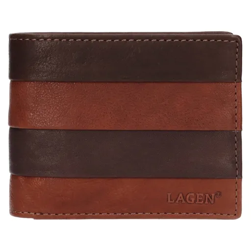 Pánská kožená peněženka Lagen Kubba - hnědá