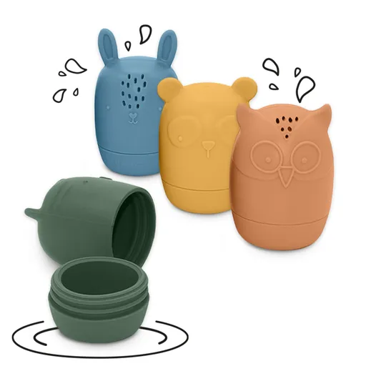 PETITE&MARS Hračky silikonové do vody AMIGOS 4 ks 6m+