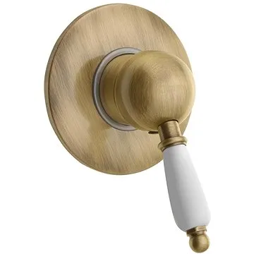 SAPHO KIRKÉ WHITE podomítková sprchová baterie, 1 výstup, bílá páčka, bronz KI41BB (KI41BB)