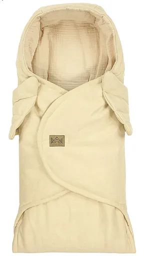 Little Elite Zavinovací deka s kapucí , 100 x 115 cm, Andělská křídla - béžová