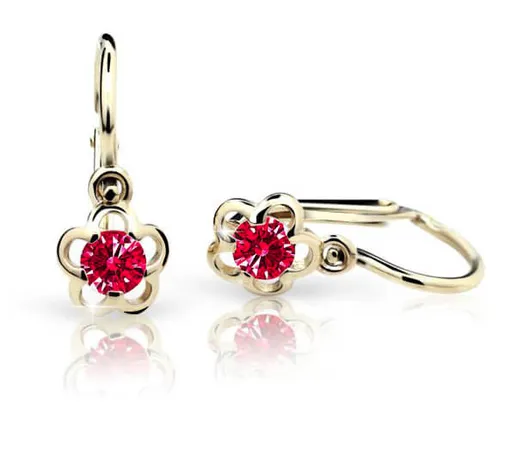 Cutie Jewellery Zlaté dětské náušnice C1945-10-X-1 červená