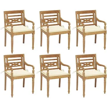 SHUMEE Židle zahradní BATAVIA s poduškami, teak 3073324 - 6ks v balení (3073324)