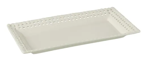 Bílý keramický servírovací podnos Hella White - 32*17*3 cm J-Line by Jolipa