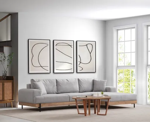 Rohová sedací souprava Eti Oak Right - Grey