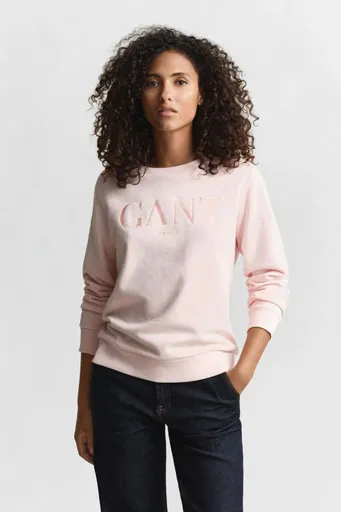 MIKINA GANT TONAL GRAPHIC C-NECK SWEAT APRICOT PINK