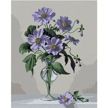 Zuty - Malování podle čísel - ZÁTIŠÍ SASANKA VE SKLENĚNÉ VÁZE (PIETER WAGEMANS), 80x100 cm, vypnuté  (HRAmmb06699nad)