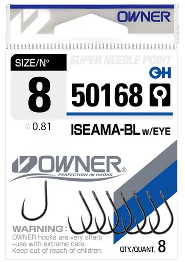 Owner Háček s očkem Iseama-BL 50168 - vel.8 / 8ks,Owner Háček s očkem Iseama-BL 50168 - vel.8 / 8ks