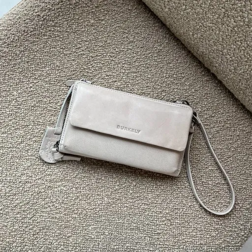 Dámská kožená crossbody kabelka s peněženkou Burkely Krista - krémová