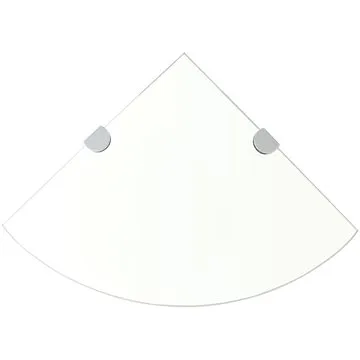 Rohové police 2 ks s chromovými podpěrami sklo čiré 25 x 25 cm (3051592)