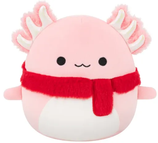 SQUISHMALLOWS Růžový axolotl s šálou - Archie, 30 cm