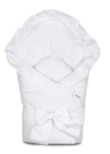 Baby Nellys Rychlozavinovačka s volánkem a stuhou - bílá