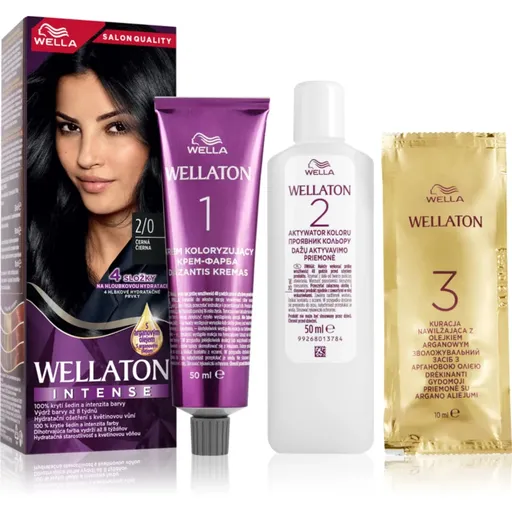 Wella Wellaton Intense permanentní barva na vlasy s arganovým olejem odstín 2/0 Black 1 ks