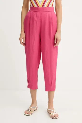 Lněné kalhoty United Colors of Benetton