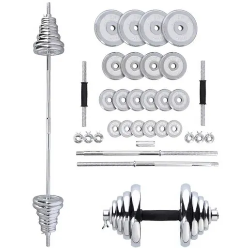 HMS STC50 Činkový set v kufru, stříbrná, velikost 50 KG
